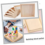 SWOOMEY 4pcs Puzzle Sundries Holder Blocks Tray Unfinished Wood Tray Unfinished Wood Serving Blocks Storage Trays Serving Storage Tray Wood Serving SWOOMEY