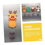 Yardwe 16 Sets Christmas DIY Wind Chime Christmas Tree Ornament Christmas Bell Pendant Xmas Unfinished Wind Chime Wind Chime Craft Kit Ornaments for Yardwe