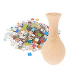 Healifty 1 Set DIY Vase Mosaic Pot Handmade Flower Pot Wood Vase Crafts Mosaic Succulent Pot Paint Your Vase Unfinished Wood Vase Paintable Vase Healifty