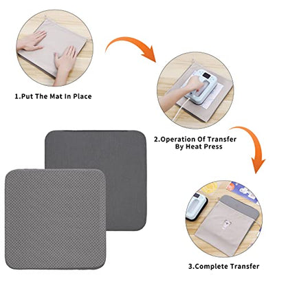 Heat Press Mat for Easy Press Both Sides Applicable (12" x 12"), Heat Press Pad for Cricut Easypress/Easypress 2 & HTV Craft Vinyl Ironing Insulation - WoodArtSupply