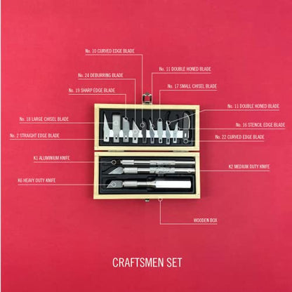 Excel Blades 44283 Craftsman Hobby Knife Set, Precision Cutting Tool Set, Craft Knife Set Includes Assortment of Light Duty to Heavy Duty Handles and - WoodArtSupply