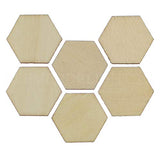 CleverDelights 1 Inch Wood Hexagons - 100 Pack - 1/16" Thick - 1" Unfinished Craft Pieces CleverDelights