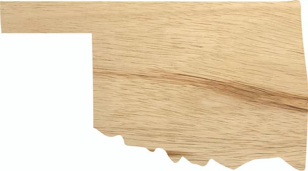 Oklahoma Wooden State 20" Cutout, Unfinished Real Wood State Shape, Craft