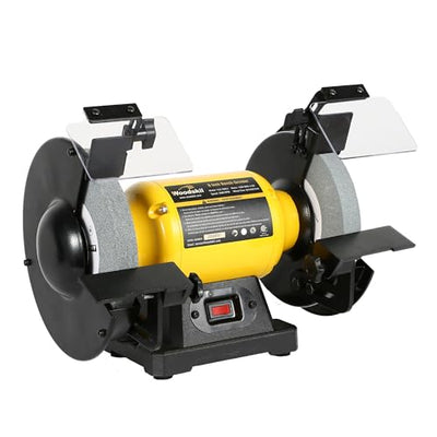 Woodskil 4.8A 3/4HP 8-Inch Bench Grinder, 3600rpm Table Grinder with Two Protective Eye Masks and Two Grinding Wheels Multipurpose Grinders for