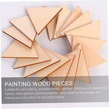 VILLFUL 60pcs Triangular Wood Chips Wooden Shapes for Crafts Unfinished Wooden Triangular Slices Triangles Wood Shapes Wooden Gift Tag Unfinished VILLFUL