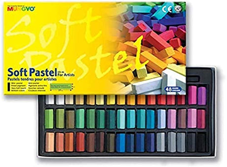 Non Toxic Mungyo Soft Pastel Set of 48 Assorted Colors Square Chalk(US English Version) - New Version MUNGYO