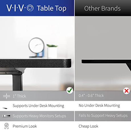 VIVO Electric Height Adjustable L Shaped 58 x 35 inch Corner Standing Desk, Black Reversible Table Top, Black Frame, Workstation with Memory Control VIVO
