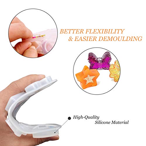 3PCS Straw Topper Mold Kits for Epoxy Resin Casting - Crown, Diamond, Heart, Flower Shapes for 8mm Straw Toppers in Silicone Crafts YOKSAS