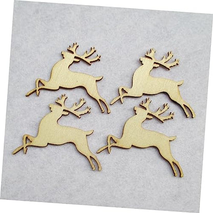 NOLITOY 20 Pcs Unfinished Wood Cutouts Deer Shape Wood Chips Unfinished Wood Ornaments Manual Crafts Wooden