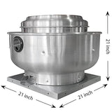 FICBXRA Restaurant Hood Grease Rated Exhaust Fan- Truck Exhaust Fan High-Exhaust Fan Speed Direct Drive Centrifugal Upblast Exhaust Fan 0.5HP 110 FICBXRA