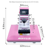 MAIKESUB 12x10 Inch High Pressure Heat Press Machine for T Shirts Digital Industrial Sublimation Printer for Heat Transfer Vinyl Intelligent Pink MAIKESUB