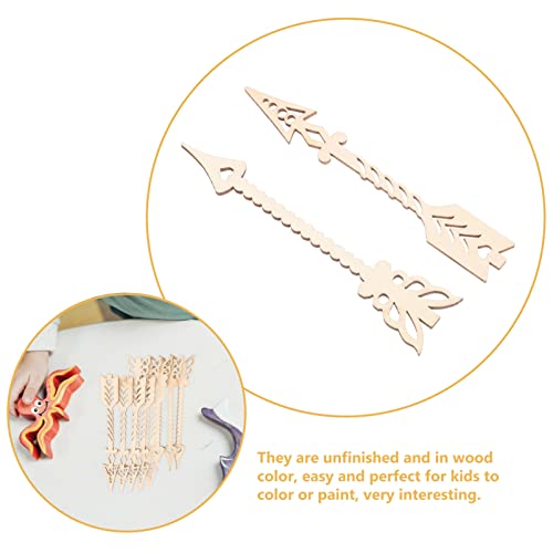 SEWACC 10pcs Unfinished Arrows Wood Pieces Wooden Shape Cutouts DIY Blank Wood Sign Arrows Cutout Embellishment for Wedding Birthday Party SEWACC