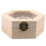 Unfinished Wooden Jewelry Box Wooden Jewelry Box Hexagon Jewelry Organizer Box Trinket Box Treasure Storage Box with 7 Compartments for Bracelet Milisten