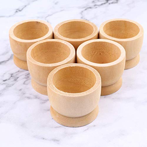 12-Pack Wooden Egg Cup Holders Unfinished Wooden Egg Stands for Kids Craft Easter Birthday Baby Shower Party Supplies - WoodArtSupply