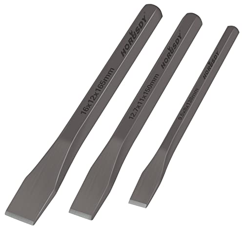 HORUSDY 3-Piece Heavy Duty Cold Chisels Set, 3/8 in, 1/2 in, 5/8 in HORUSDY