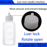 Expesumas 6 Pcs Glue Applicator Bottles, 30ml Plastic Squeezable Dropper Bottles with Blunt Needle Tip 14ga 16ga 18ga 20ga for Glue Applications, Expesumas