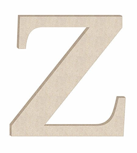 Wood Letter 20 Inch Unfinished Times Z Monogram, Unpainted Wooden Alphabet Craft Letters, Wall Door Hanger DIY - WoodArtSupply