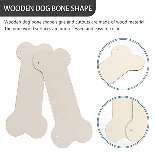ARTIBETTER Dog Bone Wood Sign Blank Wooden Plaque Unfinished Wood DIY Crafts Hanging Sign for Puppy Pet House Door Wall Decoration 20pcs ARTIBETTER