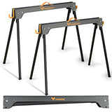 WORKESS Saw Horses 2 Pack, Heavy Duty Folding Portable Saw Horses Table 2200 Lbs Load Capacity with 2x4 Support Legs, Fast Open Legs and Easy Grip WORKESS
