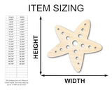 Unfinished Wood Starfish Shape | Beach Craft Cutout | up to 24" DIY 4" / 1/4" 24 Hour Crafts