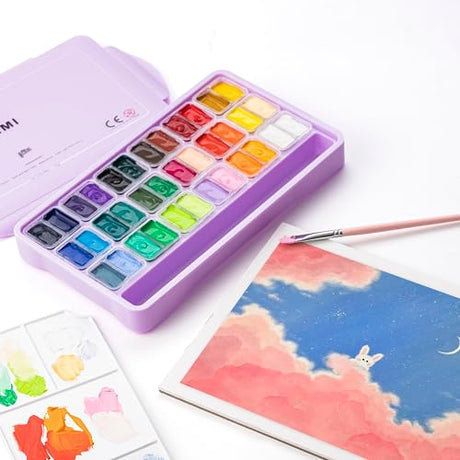 HIMI Gouache Paint Set，Art Supplies for Professionals，36 Colors 12g，Paint for Canvas and Paper HIMI