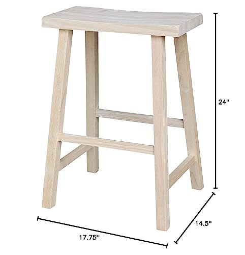 International Concepts 24-Inch Saddle Seat Stool, Unfinished IC International Concepts
