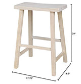 International Concepts 24-Inch Saddle Seat Stool, Unfinished IC International Concepts