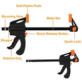 12 Pack 4 Inch Bar Clamps for Woodworking Quick Grip Clamps Trigger Clamp One Handed Ratchet Clamp, Mini Small Bar Clamps for Craft Wood Clamps for LISHINE