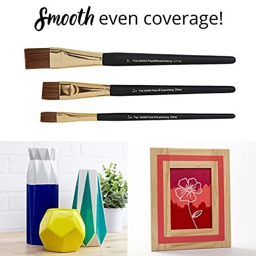 FolkArt Plaid Nylon Brush Set, 50559 Brown (3-Piece) FolkArt