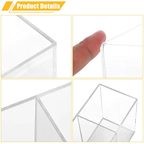 Cerpourt Clear Makeup Brush Organizer,Acrylic Cosmetic Brushes Storage Holder with 3 Slots,Pencil Pen Holder for Desk,Desk Organizer and Accessories Cerpourt