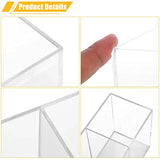 Cerpourt Clear Makeup Brush Organizer,Acrylic Cosmetic Brushes Storage Holder with 3 Slots,Pencil Pen Holder for Desk,Desk Organizer and Accessories Cerpourt