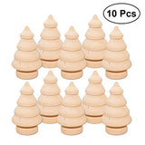FOMIYES 10pcs Unfinished Mini Christmas Trees for DIY Crafts Wooden Unfinished Miniature Trees Drawing Doll Toy Wooden Peg Doll for Home Decoration FOMIYES