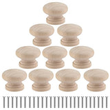 Uenhoy 30 Pcs Round Wooden Cabinet Knobs 1-1/8" (28mm) Unfinished Wooden Pulls Knobs Mushroom Shape Wood Knobs for Cabinet Dresser Drawer Uenhoy