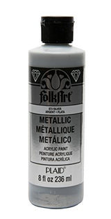 FolkArt 8 oz Acrylic Paint, Silver Metallic FolkArt