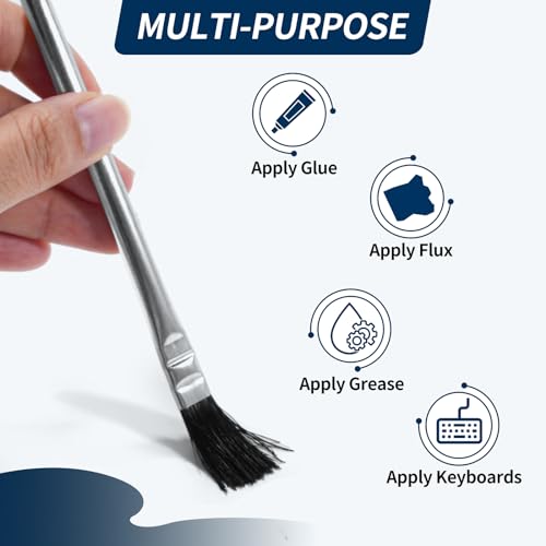 TIYIY Acid Brush, 36 Count 3/8 Inch Acid Flux Brushes with Tin-Plated Handle and Natural Bristle, Disposable Acid Brush for Soldering, Woodworking, TIYIY