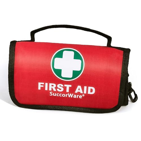 SuccorWare Small First Aid Kit - 100 Piece - Mini First Aid Kit for Home, Camping, Hiking, Backpacking, Travel, Vehicle, Outdoors - Emergency & SuccorWare