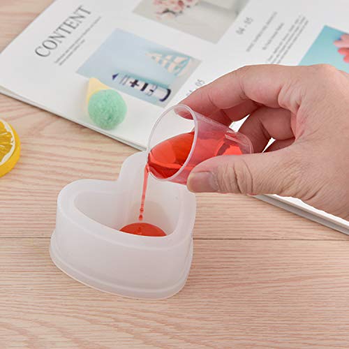 Coopay 100 Pack 30ml/1oz Plastic Graduated Cups Transparent Scale Cups Clear Epoxy Mixing Cups with 100 Pack Wooden Stirring Sticks for Resin, Epoxy, Coopay