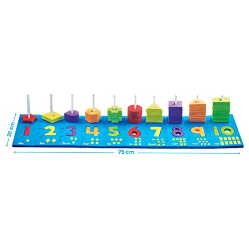 Imagimake Junior Abacus Skill Building Activity Set (3Years +) to Help Learn Shapes, Numbers, Counting, Speech and Language, 8 mm & 10 mm Foam Imagimake