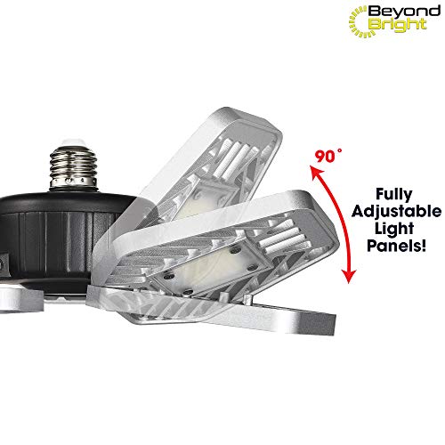 Ontel Beyond Bright LED Ultra-Bright Garage Light - 3 Adjustable Panels, Energy Efficient, Easy to Install, Durable and Long-Lasting Light for Ontel