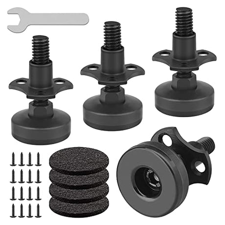 Heavy Duty Furniture Levelers, 4 Pack 3/8"-16 Threaded Leveling Feet Furniture Levelers Table Feet Adjustable Leg Levelers for Table/ LITLANDSTAR