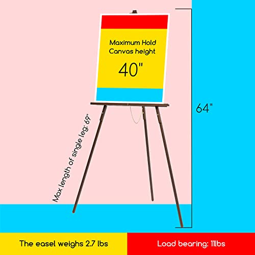 MEEDEN Easel Stand for Wedding Sign: Wood Tripod for Poster Board - Wooden Easel Standing for Display Welcome Picture MEEDEN