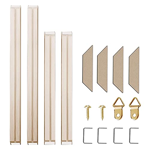 Texas Art DIY Wood Stretcher Bars for Canvas Solid Frame Kit Easy to Assemble Gallery Wrap Oil Painting Wall Posters Customized Wooden Kit, white, 12 - WoodArtSupply