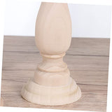 2pcs Glass Menorah Glass Candlestick Holder Unfinished Wooden Candlesticks Pillar Candle Dish Table Candlestick Small Candle Tray Bracket Candlestand EXCEART