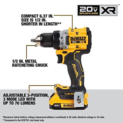 DEWALT 20V MAX* XR Cordless 1/2 in. Drill/Driver and 1/4 in. Impact Driver Kit with (2) 2Ah Batteries & Charger (DCK248D2) - WoodArtSupply