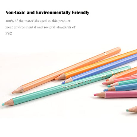 KALOUR Macaron Pastel Colored Pencils,Set of 50 Colors,Artists Soft Core,Ideal for Drawing Sketching Shading,Coloring Pencils for Adults Kids KALOUR