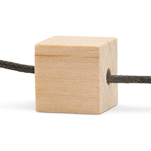 Wooden Square Beads 1 Inch with 1/8 Inch Hole, 25 Unfinished Square Wood Spacer Beads for Jewelry Necklace Creations, Crafts and DIY Projects by Woodpeckers