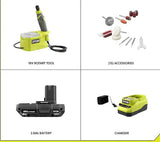 RYOBI ONE+ 18V Cordless Precision Craft Rotary Tool Kit with 1.5 Ah Battery and Charger RYOBI