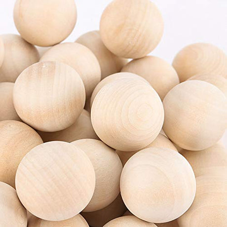 ZOENHOU 25 Pieces 2 Inch Wooden Round Ball, Unfinished Natural Wooden Ball Wood Craft Balls Small Wooden Balls for Crafts and DIY Projects ZOENHOU