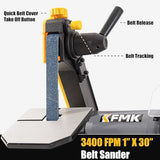 KFMK High Speed 6" Bench Grinder & 1"x30" Belt Sander Combo, Bench Belt Sander & Grinder for Metalworking, Belt Grinder for Knife Making, sharpening KFMK