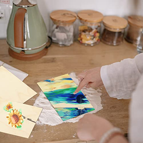 Jyongmer 50 Pieces Unfinished Wood Pieces, Thin Wood Sheets Plywood Sheets Unfinished Basswood Sheets for Wooden DIY Ornaments, Painting, Drawing, Jyongmer